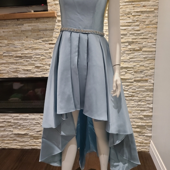 Alyce Paris High Low Cocktail Light Blue Dress. - Picture 8 of 11